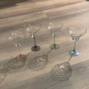 Princess House colored  Vintage Stemmed Glass Set